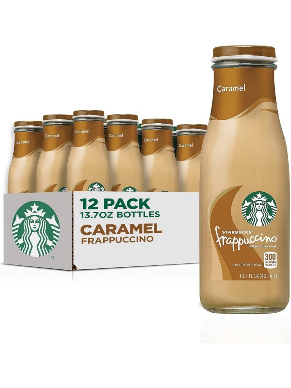Caramel Coffee Frappuccino Drink, 13.7 fl oz Bottles - 12 Pack Refreshing